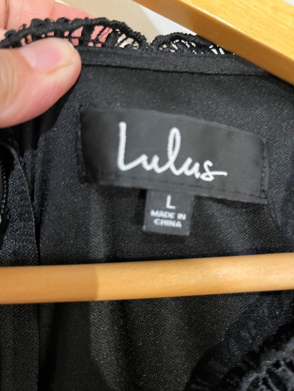 Lulu's Black Lace V-Neck Mini Dress - Picture 2 of 6